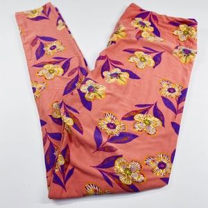 LulaRoe pastel floral leggings